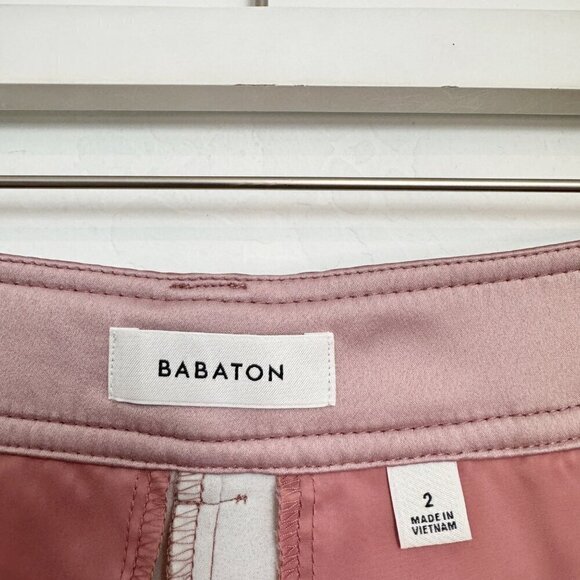 Babaton Aritzia Faux Leather Command Trouser Pants Straight Leg Mid Rise Size 2 - Picture 6 of 11